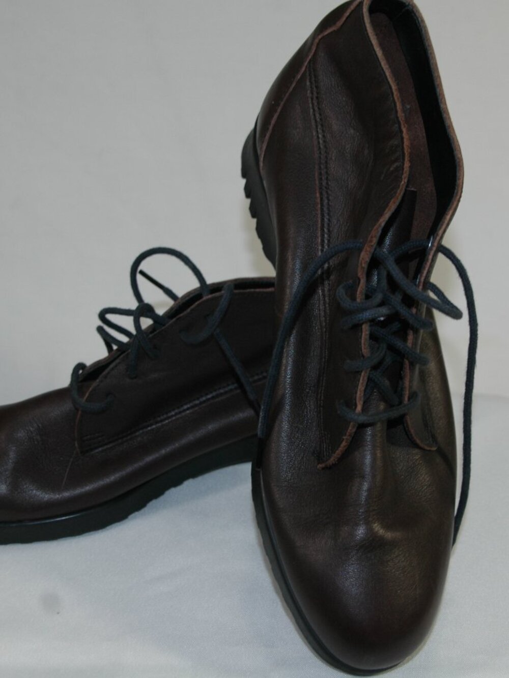 I Love Comfort Brown Leather Lace-Up Ankle Boots